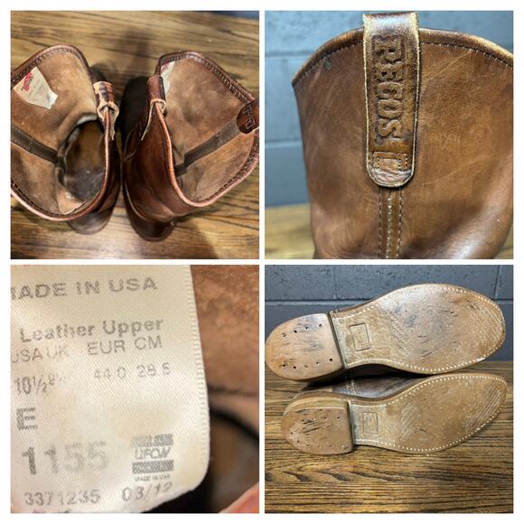 Red Wing Pecos 1155 Brown Leather Pull-On Work Boots Men’s 10.5 E USA Made - Picture 8 of 8